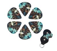6 Pcs Guitar Picks Dice Graphics Guitar Pick Set Double-sided Personalized Bass Pick Plectrums with Organizer Storage Box Ukulele Picks Ukulele Accessories for Men Women