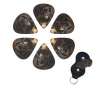 6 Pcs Guitar Picks Dog Dachshund Guitar Pick Set Double-sided Personalized Bass Pick Plectrums with Organizer Storage Box Ukulele Picks Ukulele Accessories for Men Women
