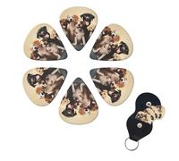 6 Pcs Guitar Picks Dogs Happy Party Guitar Pick Set Double-sided Personalized Bass Pick Plectrums with Organizer Storage Box Ukulele Picks Ukulele Accessories for Men Women