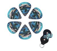 6 Pcs Guitar Picks Dolphins Guitar Pick Set Double-sided Personalized Bass Pick Plectrums with Organizer Storage Box Ukulele Picks Ukulele Accessories for Men Women
