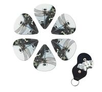 6 Pcs Guitar Picks Dragonfly Guitar Pick Set Double-sided Personalized Bass Pick Plectrums with Organizer Storage Box Ukulele Picks Ukulele Accessories for Men Women