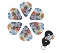 6 Pcs Guitar Picks Dragonfly Guitar Pick Set Double-sided Personalized Bass Pick Plectrums with Organizer Storage Box Ukulele Picks Ukulele Accessories for Men Women