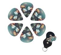 6 Pcs Guitar Picks Dragonfly with Water Lily Guitar Pick Set Double-sided Personalized Bass Pick Plectrums with Organizer Storage Box Ukulele Picks Ukulele Accessories for Men Women