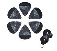 6 Pcs Guitar Picks Earth from The Outer Space Guitar Pick Set Double-sided Personalized Bass Pick Plectrums with Organizer Storage Box Ukulele Picks Ukulele Accessories for Men Women