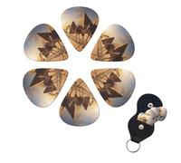 6 Pcs Guitar Picks Egypt Camels Guitar Pick Set Double-sided Personalized Bass Pick Plectrums with Organizer Storage Box Ukulele Picks Ukulele Accessories for Men Women