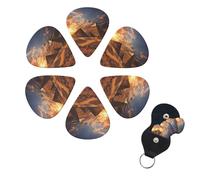 6 Pcs Guitar Picks Egyptian pyramids Guitar Pick Set Double-sided Personalized Bass Pick Plectrums with Organizer Storage Box Ukulele Picks Ukulele Accessories for Men Women