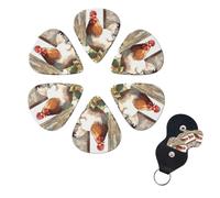 6 Pcs Guitar Picks Farm Animals Guitar Pick Set Double-sided Personalized Bass Pick Plectrums with Organizer Storage Box Ukulele Picks Ukulele Accessories for Men Women