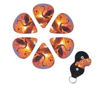 6 Pcs Guitar Picks Flamingo Sunset Guitar Pick Set Double-sided Personalized Bass Pick Plectrums with Organizer Storage Box Ukulele Picks Ukulele Accessories for Men Women