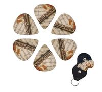 6 Pcs Guitar Picks Flute Music Guitar Pick Set Double-sided Personalized Bass Pick Plectrums with Organizer Storage Box Ukulele Picks Ukulele Accessories for Men Women