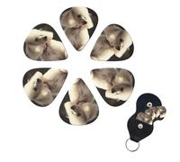6 Pcs Guitar Picks French Poodle Guitar Pick Set Double-sided Personalized Bass Pick Plectrums with Organizer Storage Box Ukulele Picks Ukulele Accessories for Men Women
