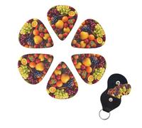 6 Pcs Guitar Picks Fresh Fruits Guitar Pick Set Double-sided Personalized Bass Pick Plectrums with Organizer Storage Box Ukulele Picks Ukulele Accessories for Men Women