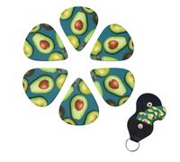 6 Pcs Guitar Picks Fresh Tropical Fruit Guitar Pick Set Double-sided Personalized Bass Pick Plectrums with Organizer Storage Box Ukulele Picks Ukulele Accessories for Men Women