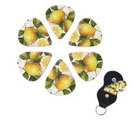 6 Pcs Guitar Picks Fruits Lemon Guitar Pick Set Double-sided Personalized Bass Pick Plectrums with Organizer Storage Box Ukulele Picks Ukulele Accessories for Men Women