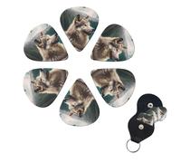 6 Pcs Guitar Picks Fun Animal Wolf Guitar Pick Set Double-sided Personalized Bass Pick Plectrums with Organizer Storage Box Ukulele Picks Ukulele Accessories for Men Women