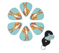 6 Pcs Guitar Picks Funny Cartoon Kangaroo Zoo Guitar Pick Set Double-sided Personalized Bass Pick Plectrums with Organizer Storage Box Ukulele Picks Ukulele Accessories for Men Women