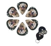 6 Pcs Guitar Picks Funny Golden Retriever Guitar Pick Set Double-sided Personalized Bass Pick Plectrums with Organizer Storage Box Ukulele Picks Ukulele Accessories for Men Women