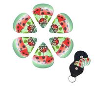 6 Pcs Guitar Picks Funny Ladybug Holding Umbrellas Guitar Pick Set Double-sided Personalized Bass Pick Plectrums with Organizer Storage Box Ukulele Picks Ukulele Accessories for Men Women