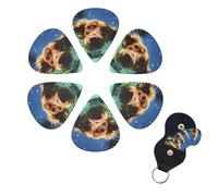 6 Pcs Guitar Picks Funny Swimming Dog Guitar Pick Set Double-sided Personalized Bass Pick Plectrums with Organizer Storage Box Ukulele Picks Ukulele Accessories for Men Women