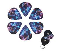 6 Pcs Guitar Picks Genetic Helix Guitar Pick Set Double-sided Personalized Bass Pick Plectrums with Organizer Storage Box Ukulele Picks Ukulele Accessories for Men Women
