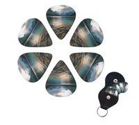 6 Pcs Guitar Picks Glacier National Park Guitar Pick Set Double-sided Personalized Bass Pick Plectrums with Organizer Storage Box Ukulele Picks Ukulele Accessories for Men Women