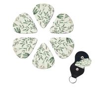 6 Pcs Guitar Picks Green Flower Herb Sage Leaves Guitar Pick Set Double-sided Personalized Bass Pick Plectrums with Organizer Storage Box Ukulele Picks Ukulele Accessories for Men Women