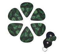 6 Pcs Guitar Picks Green Long Leaves Guitar Pick Set Double-sided Personalized Bass Pick Plectrums with Organizer Storage Box Ukulele Picks Ukulele Accessories for Men Women