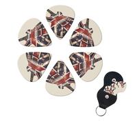 6 Pcs Guitar Picks Guitar British Flag Guitar Pick Set Double-sided Personalized Bass Pick Plectrums with Organizer Storage Box Ukulele Picks Ukulele Accessories for Men Women