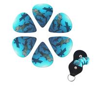 6 Pcs Guitar Picks Hammerhead Sharks Guitar Pick Set Double-sided Personalized Bass Pick Plectrums with Organizer Storage Box Ukulele Picks Ukulele Accessories for Men Women