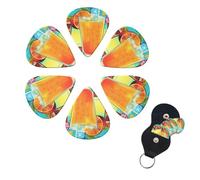 6 Pcs Guitar Picks Happy Hour Guitar Pick Set Double-sided Personalized Bass Pick Plectrums with Organizer Storage Box Ukulele Picks Ukulele Accessories for Men Women