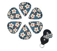 6 Pcs Guitar Picks Hawaii Flower Guitar Pick Set Double-sided Personalized Bass Pick Plectrums with Organizer Storage Box Ukulele Picks Ukulele Accessories for Men Women