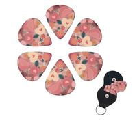 6 Pcs Guitar Picks Hearts and flowers Guitar Pick Set Double-sided Personalized Bass Pick Plectrums with Organizer Storage Box Ukulele Picks Ukulele Accessories for Men Women