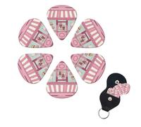 6 Pcs Guitar Picks Ice Cream Store Guitar Pick Set Double-sided Personalized Bass Pick Plectrums with Organizer Storage Box Ukulele Picks Ukulele Accessories for Men Women