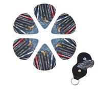 6 Pcs Guitar Picks Ice Hockey Sticks Guitar Pick Set Double-sided Personalized Bass Pick Plectrums with Organizer Storage Box Ukulele Picks Ukulele Accessories for Men Women