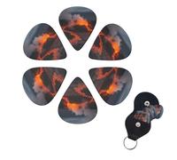 6 Pcs Guitar Picks Kilauea Volcano Guitar Pick Set Double-sided Personalized Bass Pick Plectrums with Organizer Storage Box Ukulele Picks Ukulele Accessories for Men Women