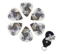 6 Pcs Guitar Picks Koala and Butterfly Guitar Pick Set Double-sided Personalized Bass Pick Plectrums with Organizer Storage Box Ukulele Picks Ukulele Accessories for Men Women