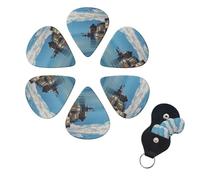 6 Pcs Guitar Picks Lake Geneva Switzerland Guitar Pick Set Double-sided Personalized Bass Pick Plectrums with Organizer Storage Box Ukulele Picks Ukulele Accessories for Men Women