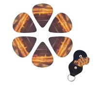 6 Pcs Guitar Picks Las Vegas Sunset Guitar Pick Set Double-sided Personalized Bass Pick Plectrums with Organizer Storage Box Ukulele Picks Ukulele Accessories for Men Women