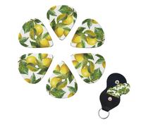 6 Pcs Guitar Picks Lemon Branch Leaves Guitar Pick Set Double-sided Personalized Bass Pick Plectrums with Organizer Storage Box Ukulele Picks Ukulele Accessories for Men Women