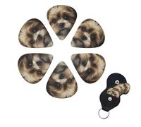 6 Pcs Guitar Picks Little Dog Guitar Pick Set Double-sided Personalized Bass Pick Plectrums with Organizer Storage Box Ukulele Picks Ukulele Accessories for Men Women