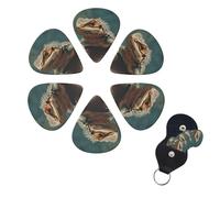 6 Pcs Guitar Picks Lizards Guitar Pick Set Double-sided Personalized Bass Pick Plectrums with Organizer Storage Box Ukulele Picks Ukulele Accessories for Men Women