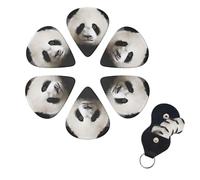 6 Pcs Guitar Picks Lovely Panda Bear Head Guitar Pick Set Double-sided Personalized Bass Pick Plectrums with Organizer Storage Box Ukulele Picks Ukulele Accessories for Men Women