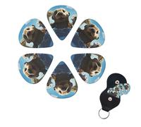 6 Pcs Guitar Picks Lovely Sea Otter Guitar Pick Set Double-sided Personalized Bass Pick Plectrums with Organizer Storage Box Ukulele Picks Ukulele Accessories for Men Women