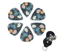 6 Pcs Guitar Picks Luxury Cute Leaves Guitar Pick Set Double-sided Personalized Bass Pick Plectrums with Organizer Storage Box Ukulele Picks Ukulele Accessories for Men Women