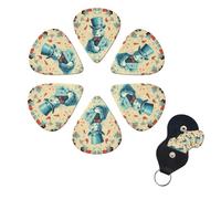 6 Pcs Guitar Picks Magician rabbit Guitar Pick Set Double-sided Personalized Bass Pick Plectrums with Organizer Storage Box Ukulele Picks Ukulele Accessories for Men Women