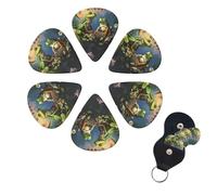 6 Pcs Guitar Picks Many Frogs Sing on The Branches Guitar Pick Set Double-sided Personalized Bass Pick Plectrums with Organizer Storage Box Ukulele Picks Ukulele Accessories for Men Women
