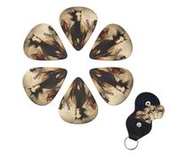 6 Pcs Guitar Picks Many Horses Guitar Pick Set Double-sided Personalized Bass Pick Plectrums with Organizer Storage Box Ukulele Picks Ukulele Accessories for Men Women