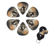 6 Pcs Guitar Picks Many Zombie Guitar Pick Set Double-sided Personalized Bass Pick Plectrums with Organizer Storage Box Ukulele Picks Ukulele Accessories for Men Women
