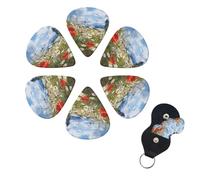 6 Pcs Guitar Picks Meadow and Daisy Flowers Guitar Pick Set Double-sided Personalized Bass Pick Plectrums with Organizer Storage Box Ukulele Picks Ukulele Accessories for Men Women