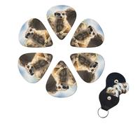 6 Pcs Guitar Picks Meerkat Animal Guitar Pick Set Double-sided Personalized Bass Pick Plectrums with Organizer Storage Box Ukulele Picks Ukulele Accessories for Men Women
