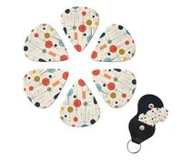6 Pcs Guitar Picks Modern Mid Century Guitar Pick Set Double-sided Personalized Bass Pick Plectrums with Organizer Storage Box Ukulele Picks Ukulele Accessories for Men Women